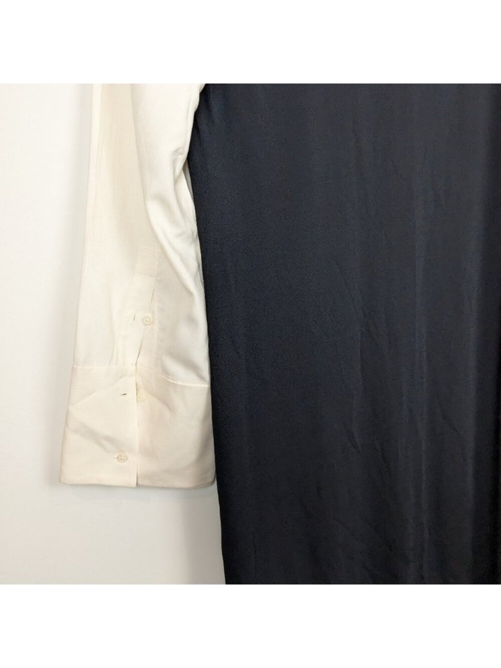 COS Black and Cream silk sleeved dress size Medium - Picture 6 of 9